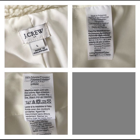 J. Crew Ivory Teddy Fleece Shaw Collar Coa… - Picture 7 of 7
